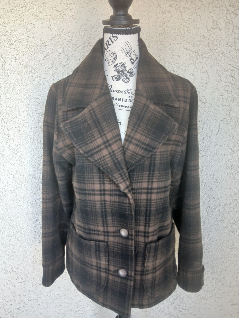 Vintage Woolrich Dark Bridle Plaid Women's Blazer